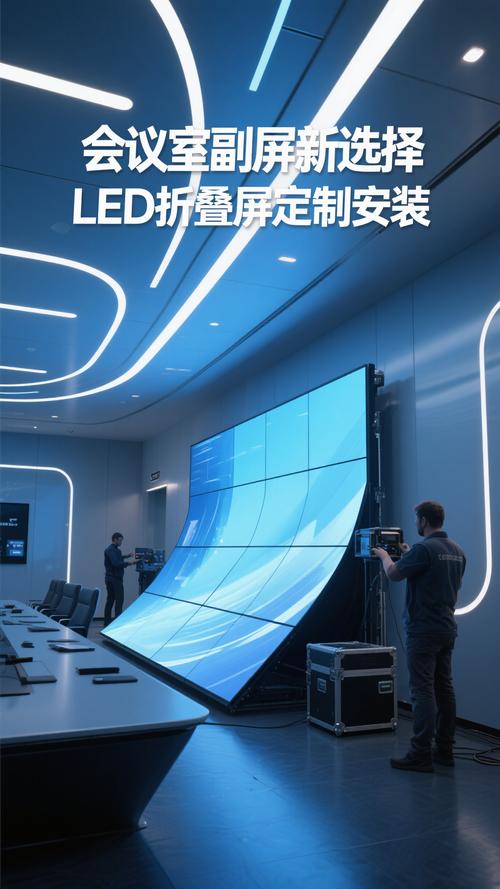 會議室副屏新選擇 聯盾電子LED折疊屏定制安裝，開啟智能辦公新視界